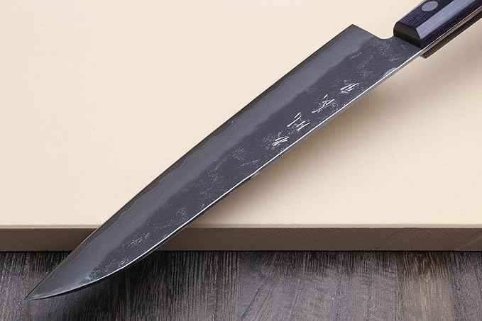 Yoshihiro Stainless Clad Nashiji Ginsan High Carbon Stain Resistant Steel Santoku Multipurpose Knife (7'' (180mm) & No Saya)