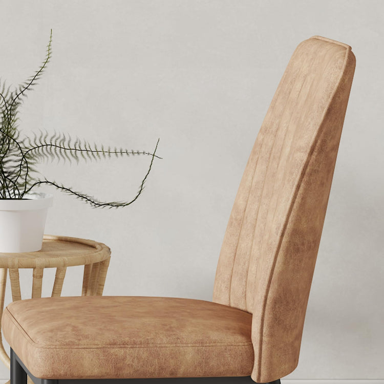 Modern Dining Chairs Set of 8 Kitchen Chairs Set Leathaire Fabric Chair with Metal Leg High Back Upholstered Chair for Dinner Room