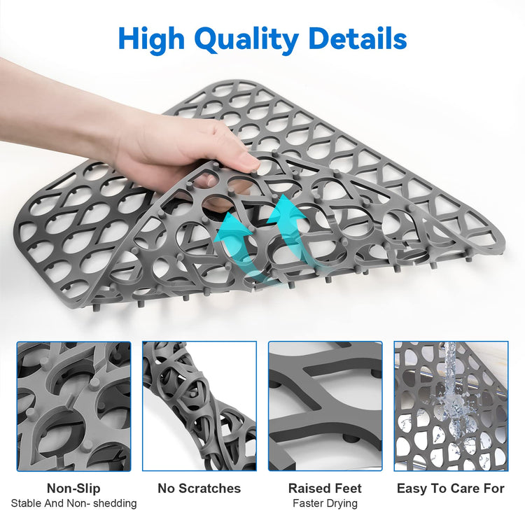Silicone Sink Mat 2PCS TOOVEM Sink Protectors for Kitchen Sinks
