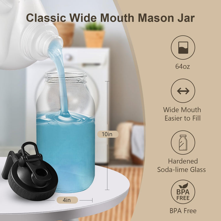 64oz Glass Pitcher with Lid (2 Count)