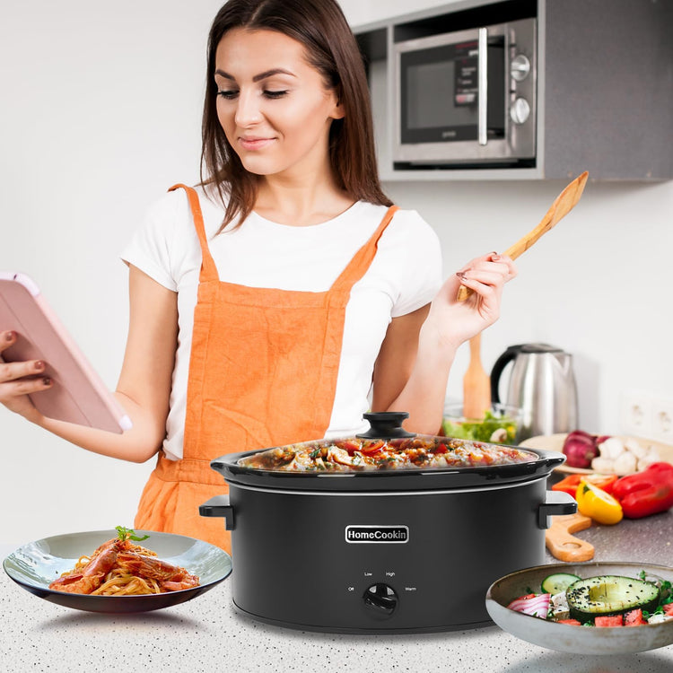 7 Quart Slow Cooker Oval Manual Pot Food Warmer with 3 Cooking Settings