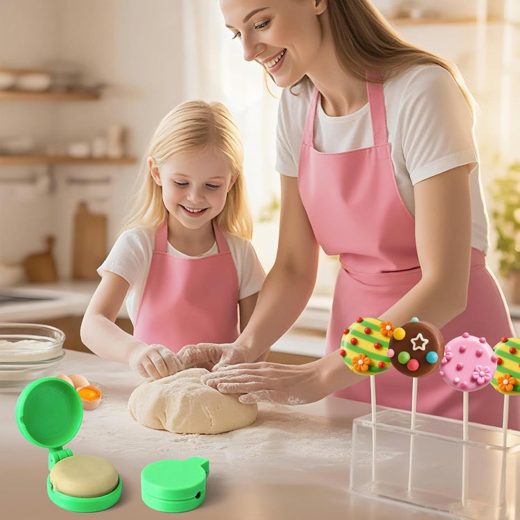2 PCS Disc Cake Pop Mold Shapes Press Set, 3D Printed Cake Pop Cutter and Pusher, Baking Tools Accessories for Home Baking, Birthday Parties, Wedding Desserts