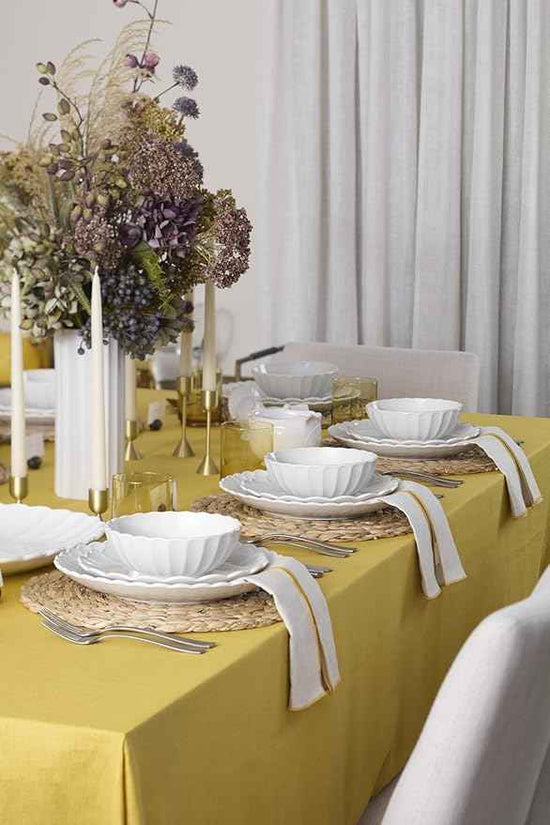 Lenox Stoneware Dinnerware Sets, French Perle Scallop 12-Piece Dinnerware Set for 4, Service For 4, Dishwasher Safe Dishware, White Dishes Set, Stoneware Dinner Plates and Bowls Sets (White, 12 Piece)
