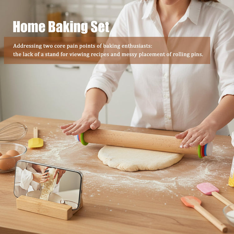 Adjustable Rolling Pin with Thickness Rings