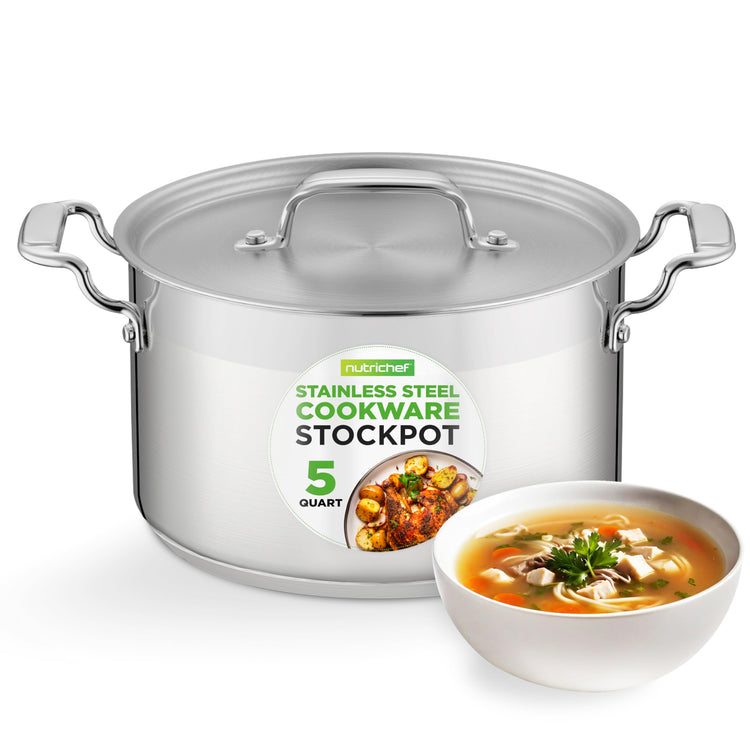 5 Quart Stainless Steel Stockpot with Lid