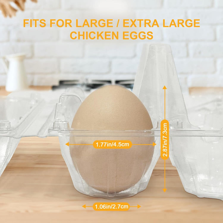 40 Pack Jumbo Egg Cartons 12 Count - Duck Plastic Egg Cartons Cheap Bulk Large 1 Dozen -,Clear Empty Chicken Egg Carton for Fresh Duck Eggs