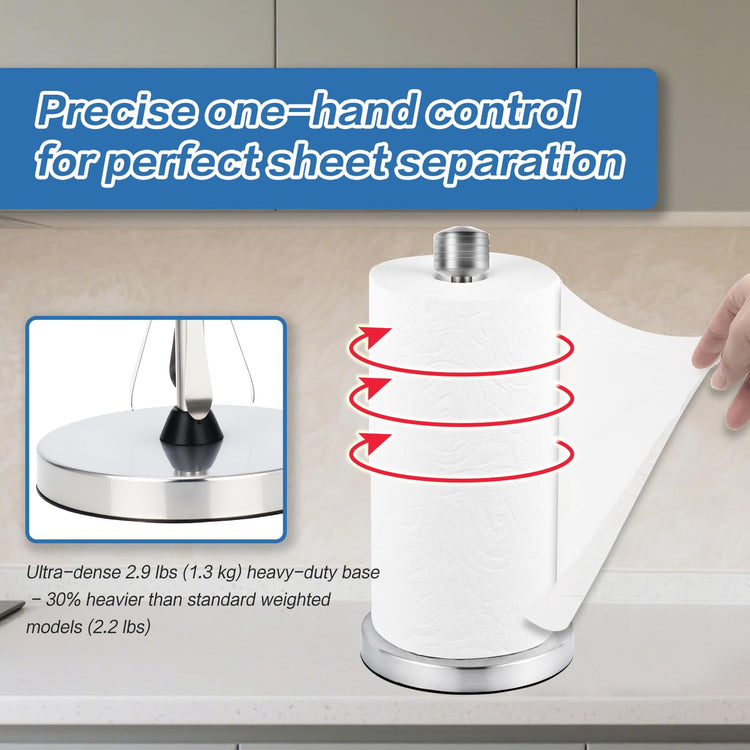 Stainless Steel Silver Paper Towel Holder Designed for Easy One