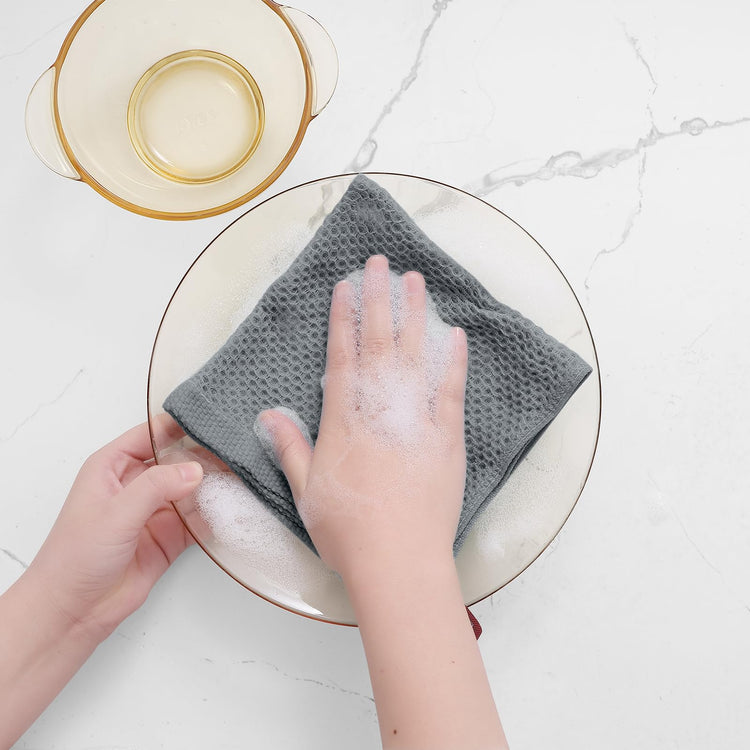 100% Cotton Waffle Weave Kitchen Dish Cloths 6 (6 Count)