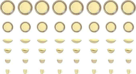 48 Piece Dinnerware Set, Ceramic Plates and Bowls Sets for 8, Microwave and Dishwasher Safe, Handcrafted Tree Bark Series Dish Set, Bamboo