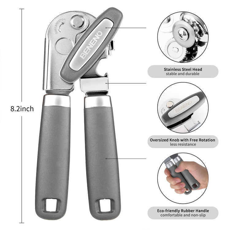 Heavy Duty Hand Can Opener Manual with Magnet Lid Remover