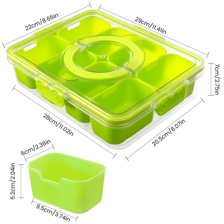 Divided Serving Tray with Lid and Handle
