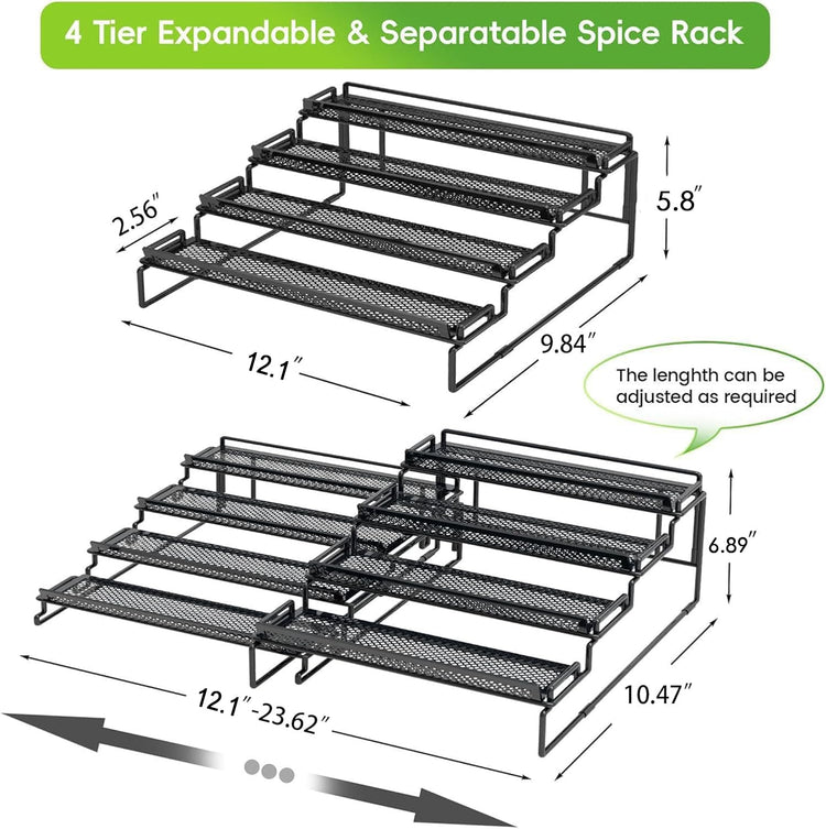 2 Pack Spice Rack Organizer for Cabinet (2 Count)
