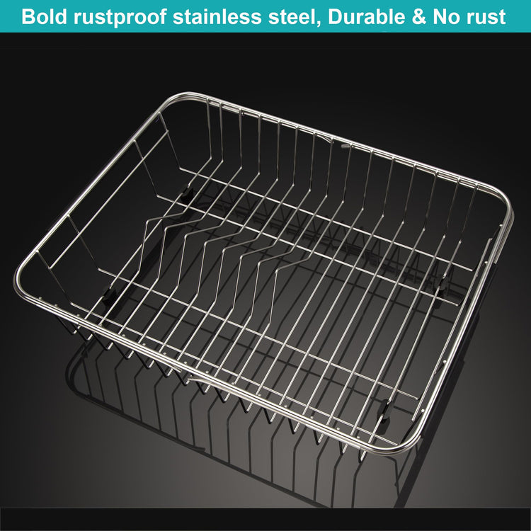 Expandable Dish Drying Rack Organizer and Utensil Cutlery Holder