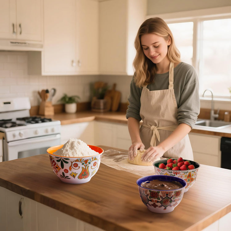 Melamine Mixing Bowl Set with Lids (3 Count)