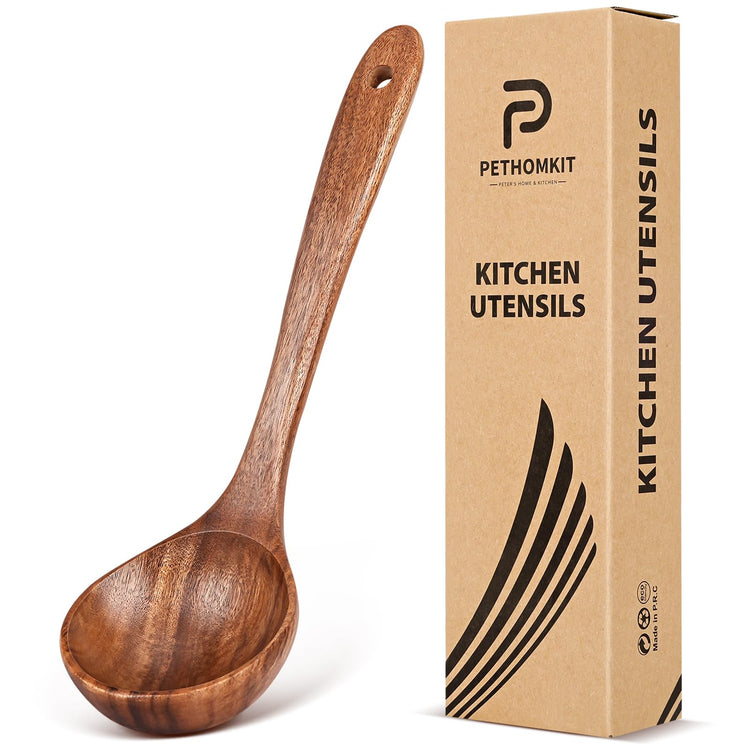 Wooden Soup Ladle Spoons for Cooking Serving