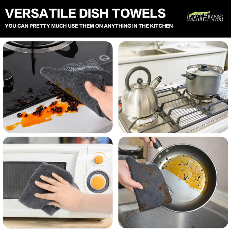 Dish Cloths for Washing Dishes with Scrub Side (18 Count)