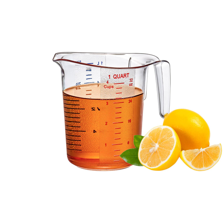 Melissa - 32-Ounce Plastic Measuring Pitcher (1-Pack), 4-Cup (1-Quart) Food-Grade Measuring Jug, Unbreakable, Stackable, Dishwasher-Safe, Great for Oil, Vinegar, Flour, and More