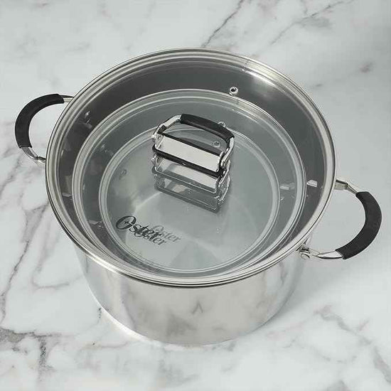 Oster Platinum Silverbolt 6 Piece Stackable Space-Saving Dutch Oven Sauce Pan Cookware Set