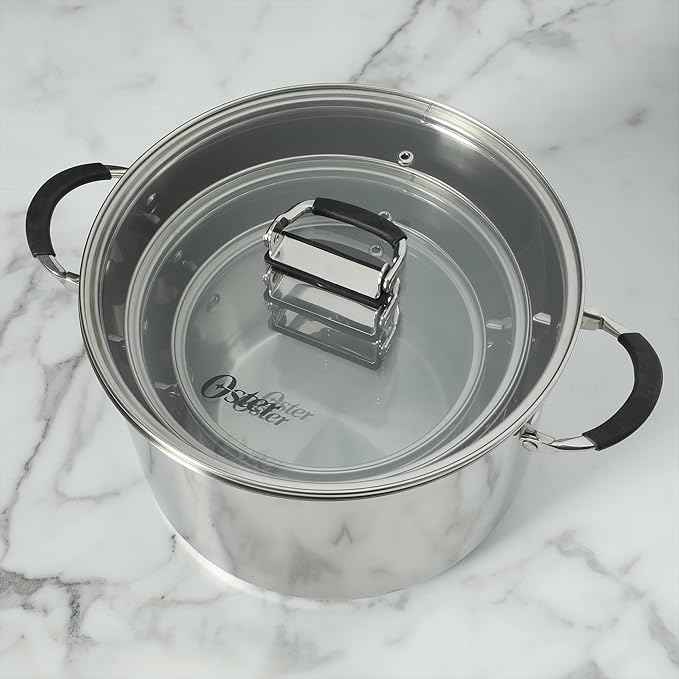 Oster Platinum Silverbolt 6 Piece Stackable Space-Saving Dutch Oven Sauce Pan Cookware Set