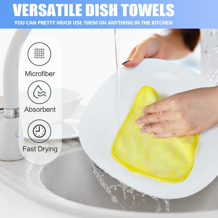 Dish Cloths for Washing Dishes with Scrub Side (9 Count)