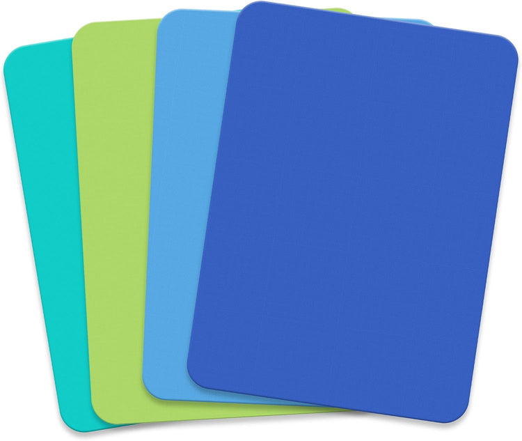 IMUSA Flexible Cutting Mats - 4 Pack – 11.5" x 15" Thin Plastic Cutting Boards for Kitchen, Color Coded, Non-Slip Backing, Odor Resistant Cutting Mat Set, Easy to Clean, Food Prep Boards