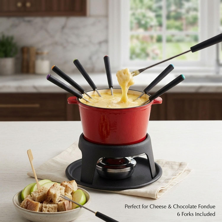 Cast Iron Cheese Fondue Pot for Chocolate Fondue Pot