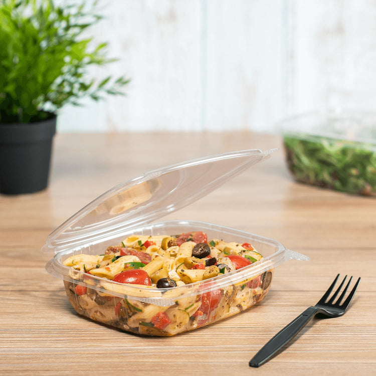 24oz 200 ct PET Clamshell Square Deli Containers (200 Count)