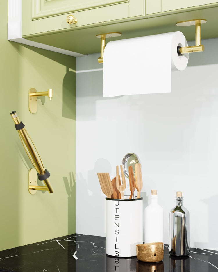 Paper Towel Holder Under Cabinet One Hand Operable