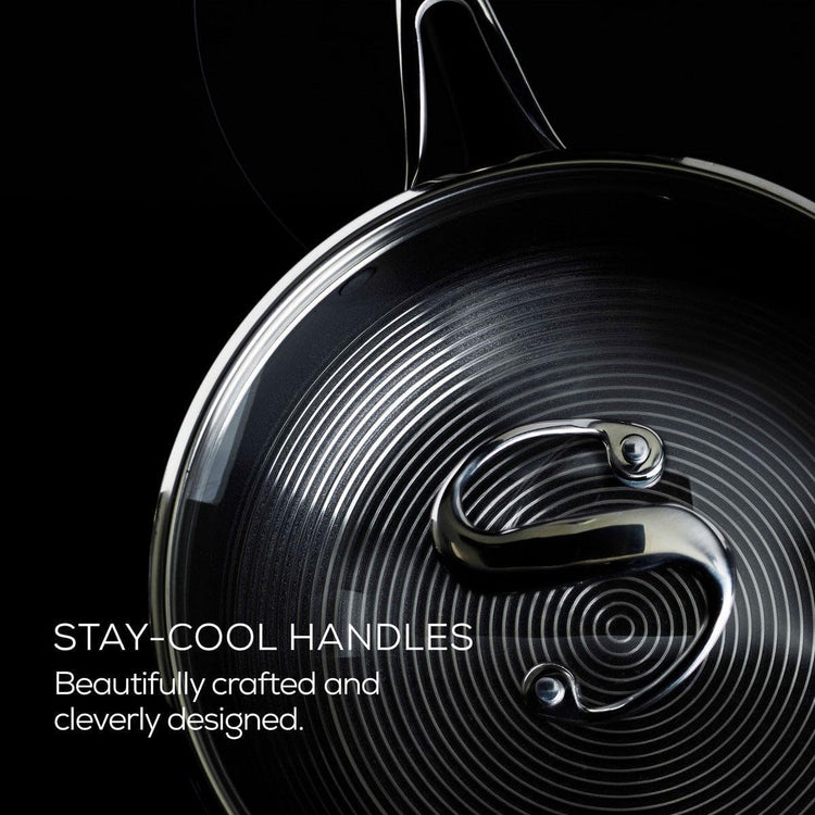 Circulon Clad Stainless Steel Cookware Pots and Pans and Utensil Set with Hybrid SteelShield and Nonstick Technology, 12 Piece - Silver