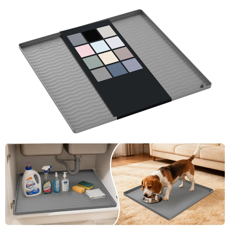 Waterproof Silicone Under Sink Mat 19'' x 19'' Shelf Liner for Kitchen and Bathroom