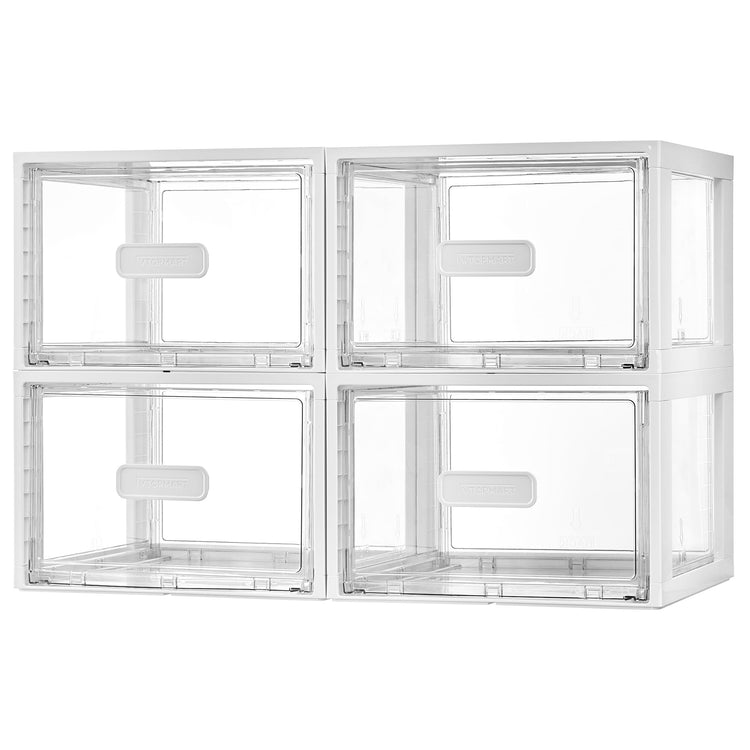 4 Pack White Stackable Storage Drawers 15QT (4 Count)