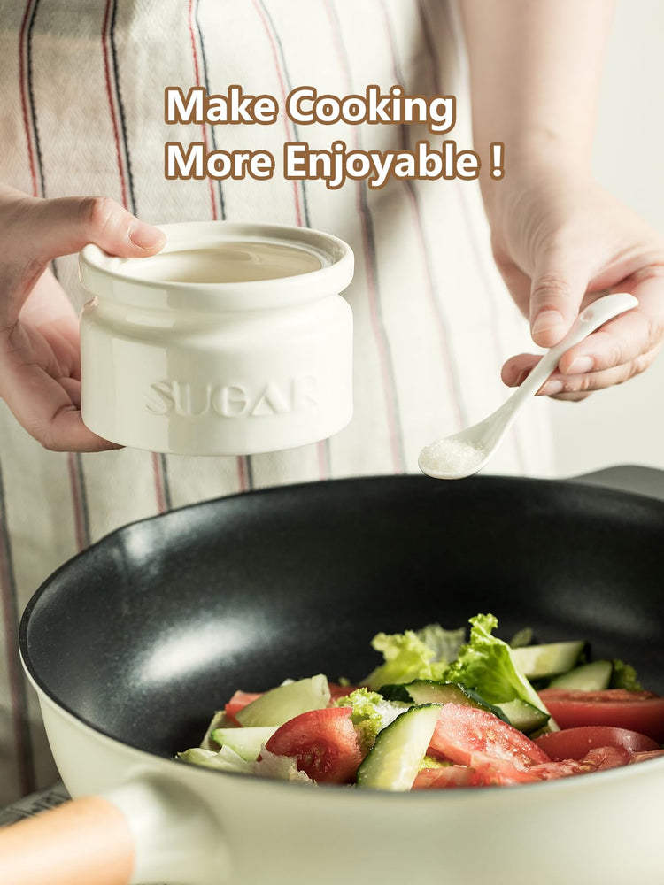10oz Ceramic Sugar Bowl with Lid and Spoon for Coffee Bar (15.99 Count)