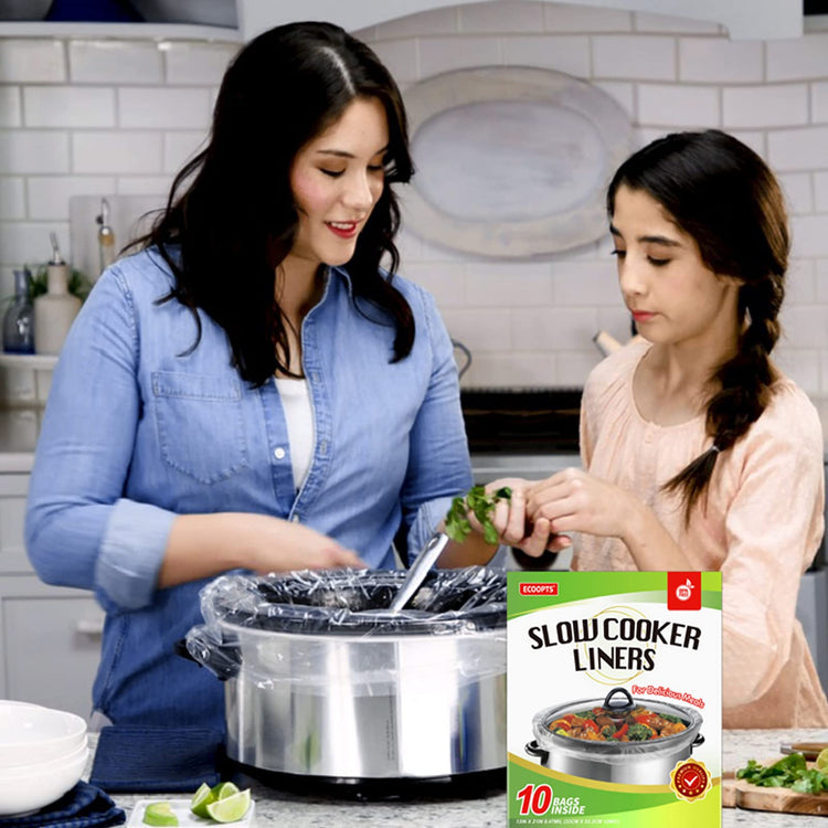 Slow Cooker Liners Disposable Cooking Bags Large Size Pot Liners Fit 4QT to 8.5QT Suitable for Oval & Round Pot