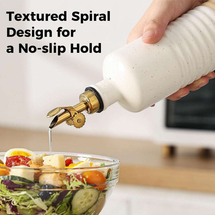 Ceramic Olive Oil Dispenser Bottle 16.9 oz with Pour Spout