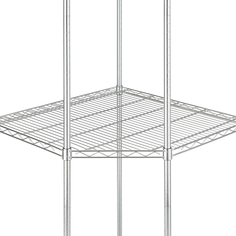 5-Tier Adjustable Wire Shelving with Wheels, Corner Wire Shelf Rack for Kitchen Organization, Garage Storage, 400 to 2000lb Capacity, NSF Certified, 27”x27 x18”x72”, EcoStorage Chrome