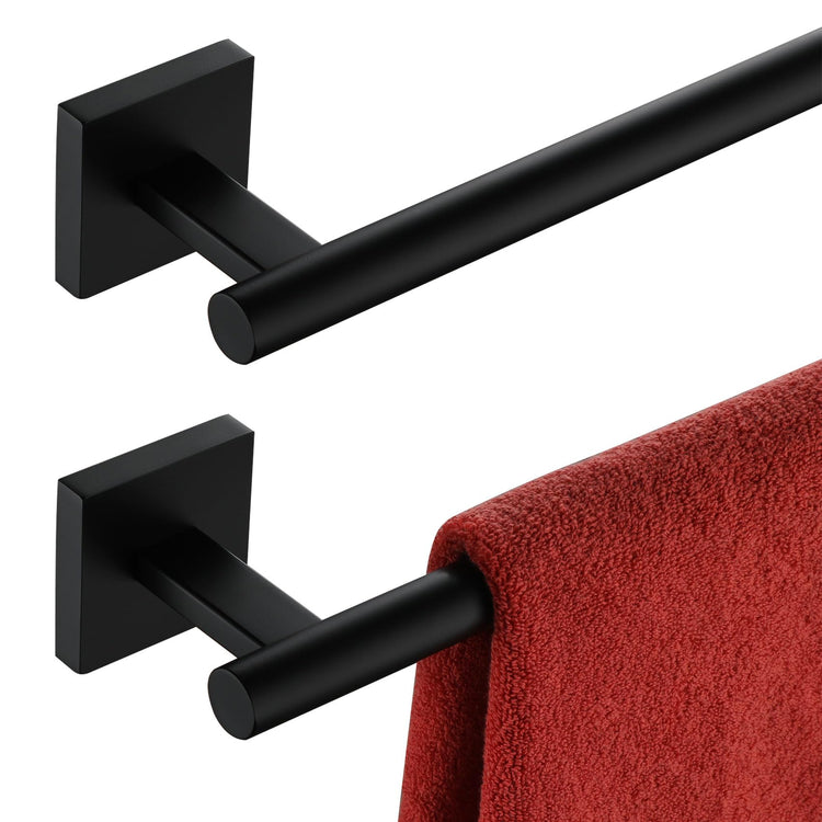 Towel Rails Bathroom Towel Bars Matte Black 24 Inch Bath Towel Holder for Cabinet Kitchen Wall (2 Count (Towel Bar))