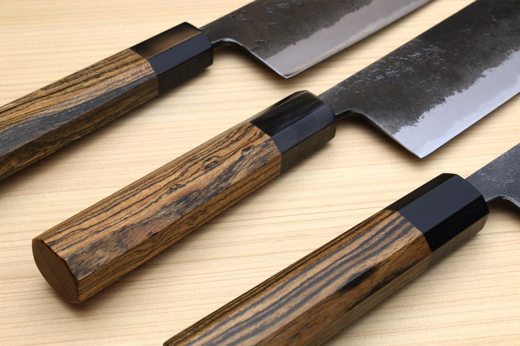 Nashiji High Carbon White Steel #2 Japanese Nakiri Vegetable Knife with Cocobolo Wood Handle