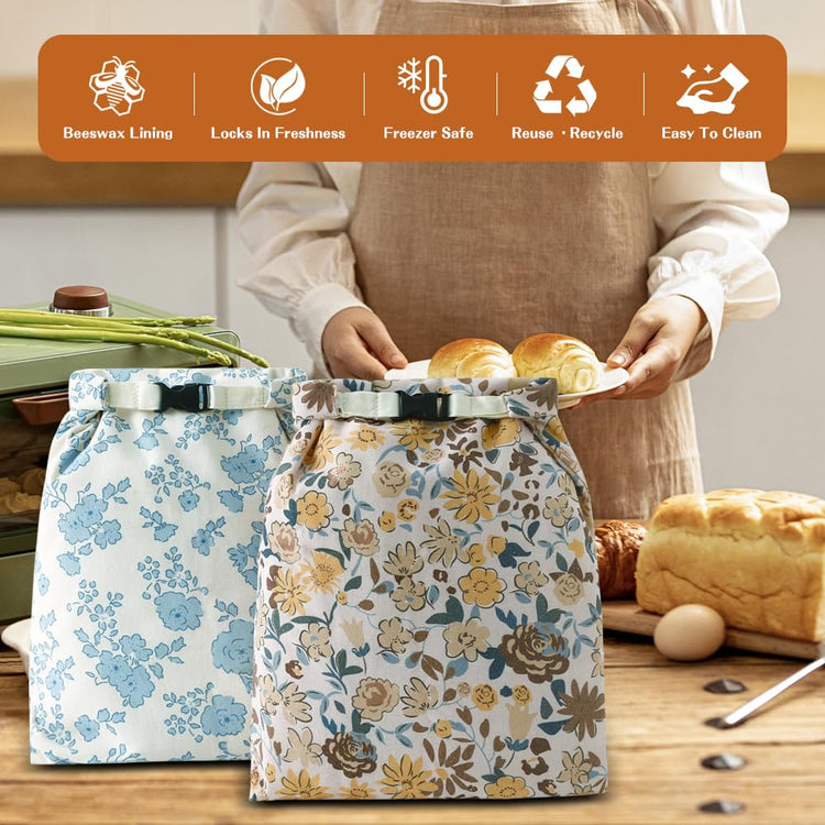 Beeswax Bread Bags for Homemade bread (2 Count)