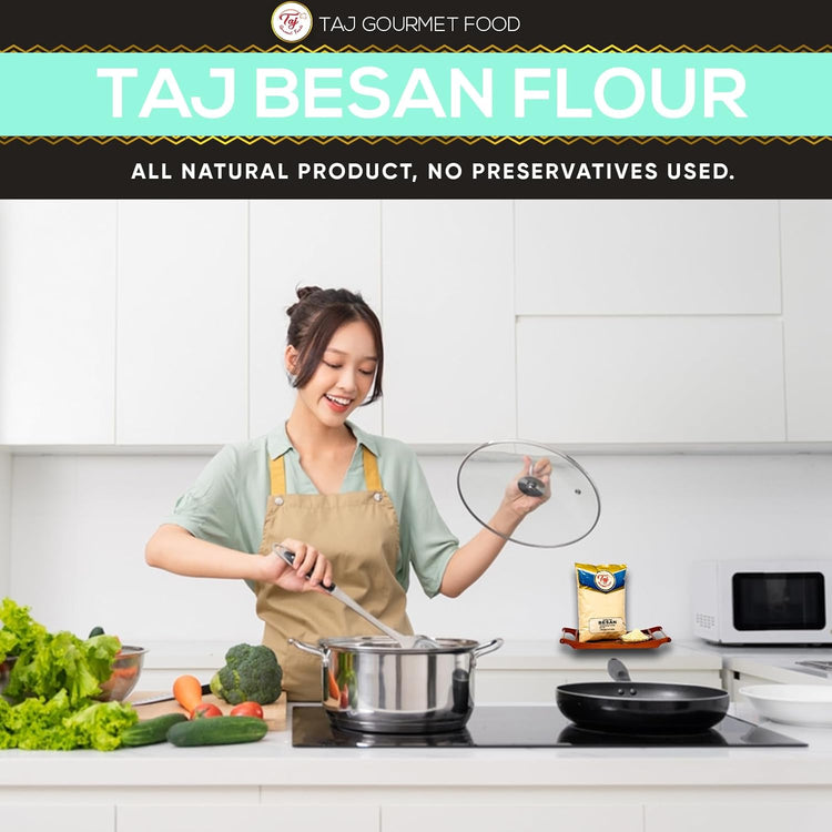 TAJ Besan Flour 2-Pounds | Chick Pea | Gram Flour | Finely Grounded - Nestoria
