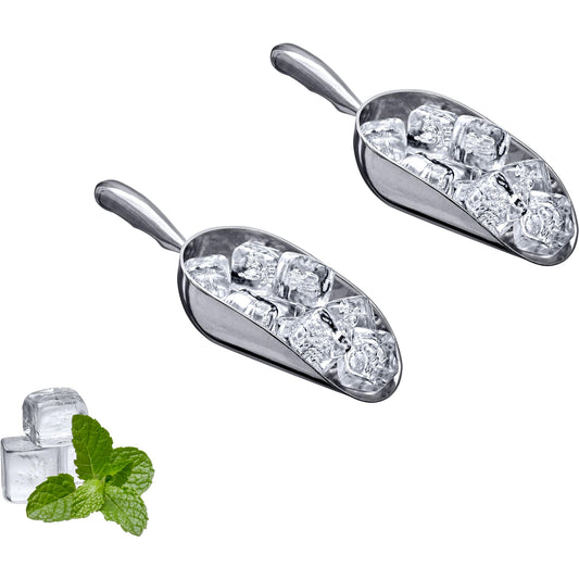 Elsa - 12-Ounce Aluminum Ice Scoops (Set of 2), Cast Aluminum Utility Scoops, Food-Grade, Good for Home and Commercial Use, NOT Dishwasher-Safe, Hand-Wash Recommended (2 Count)