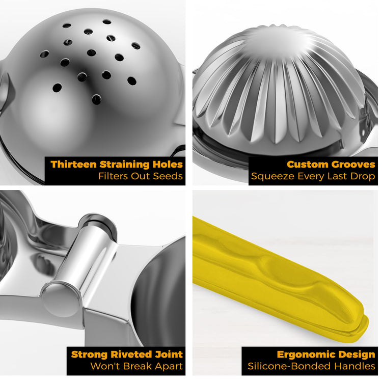 Lemon Squeezer 304 Stainless Steel Large Metal Manual Citrus Juicer
