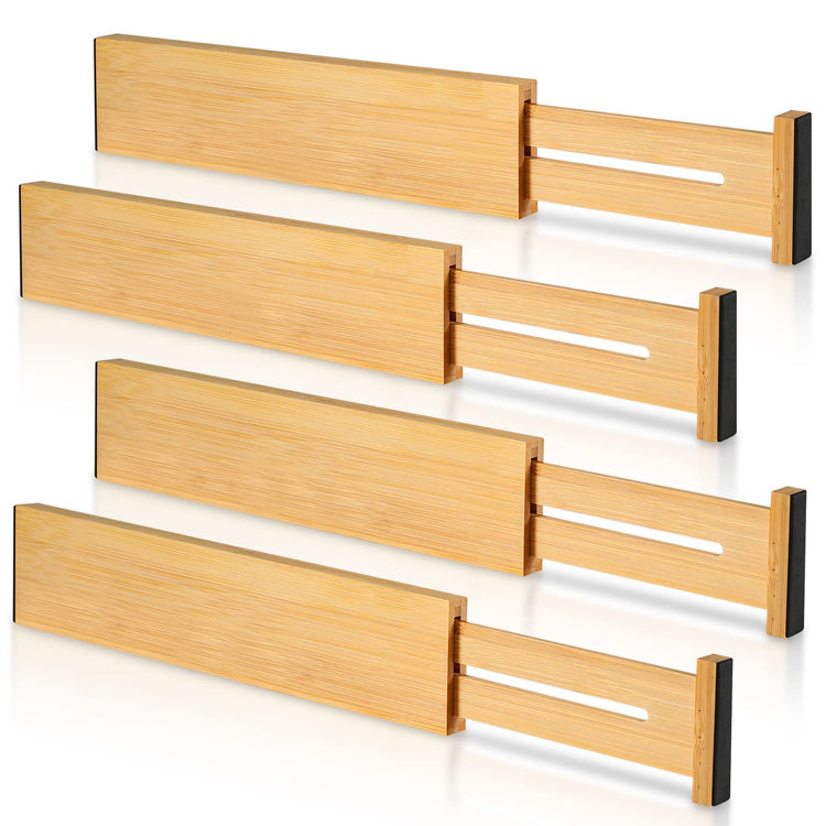4 Pack Bamboo Drawer Dividers 2.6" High (4 Count)