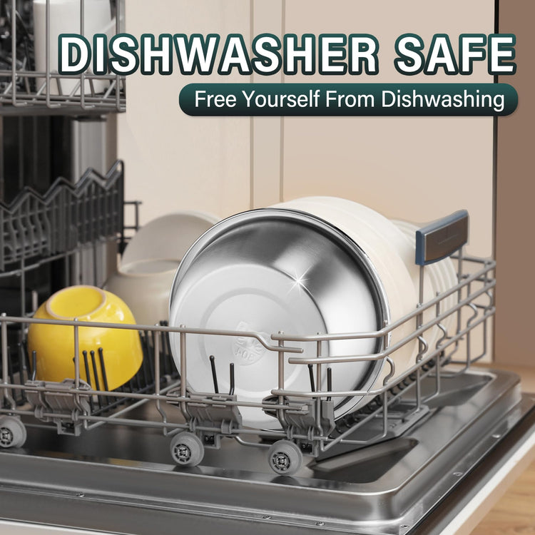 304 Stainless Steel Colander 5QT Microporous Colander & Large Bowl for Kitchen