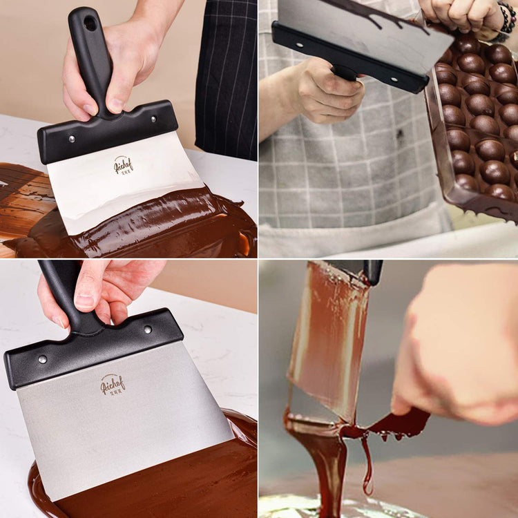 Chocolate Thermostat Spatula Melting Chocolate Tempering Scraper Baking Tool Stainless Steel Spatula Temperature Regulating Blade Large Size