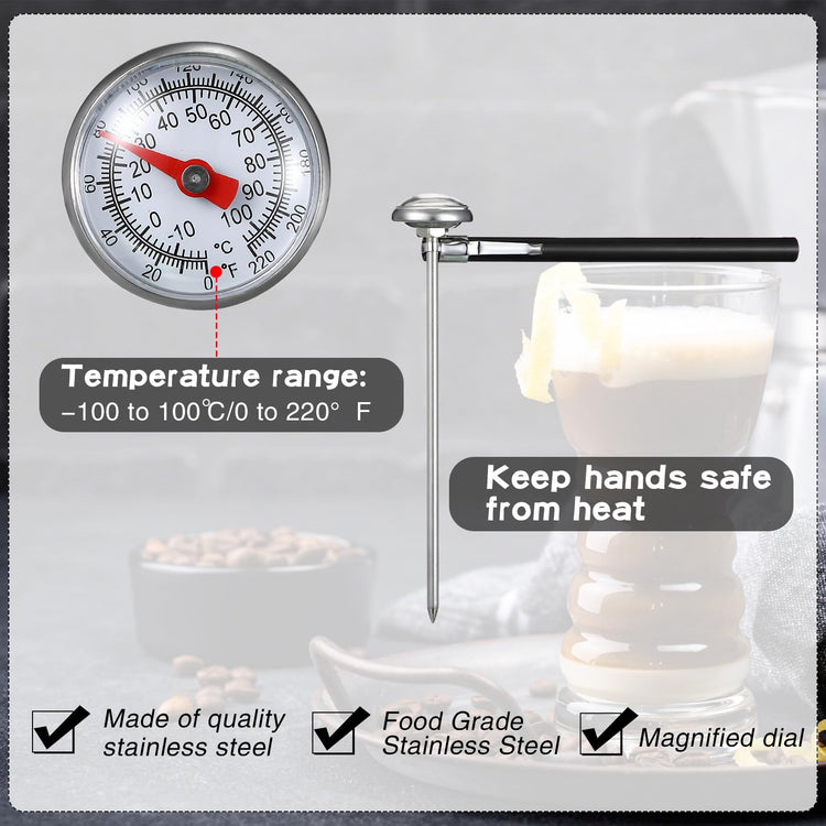 6 Pcs Stainless Steel Kitchen Dial Thermometer 5" (6 Count)