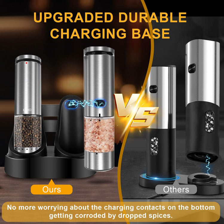 Electric Salt and Pepper Grinder Set USB Rechargeable