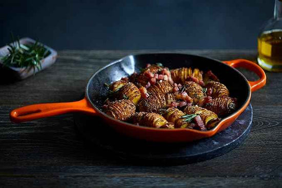 Le Creuset Enameled Cast Iron Signature Iron Handle Skillet, 10.25", Flame
