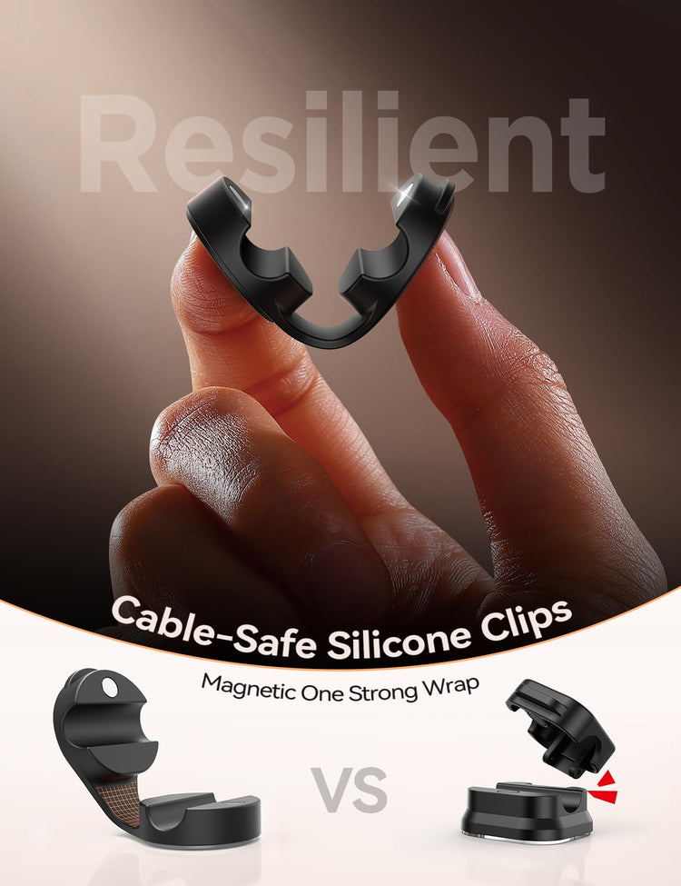 8 Pack Silicone Cord Organizer Magnetic Cable Clips (8 Count)