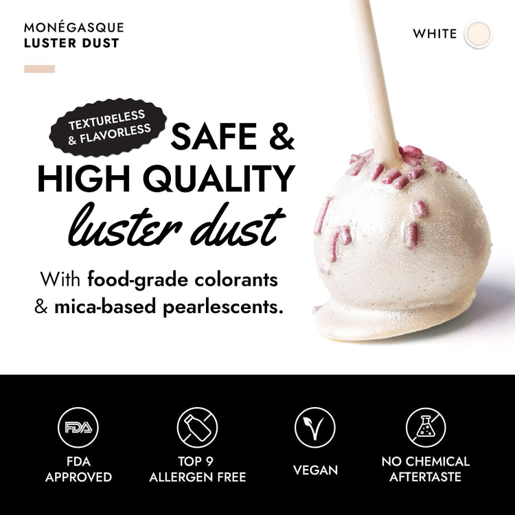 White Edible Glitter for Drinks & Cakes