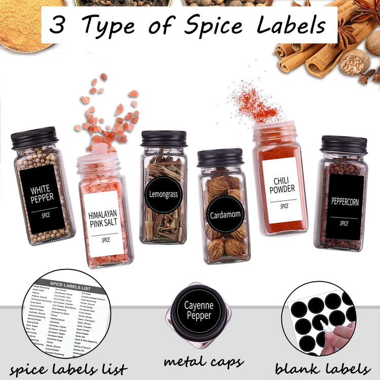 36 Pack Glass Spice Jars with Labels